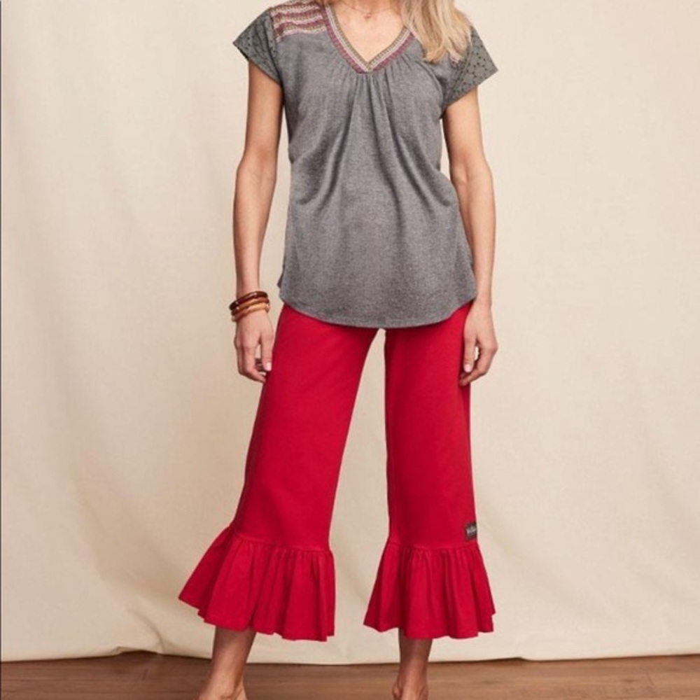 Lot of Matilda Jane Adult Ruffle Pants Size L Black Red Blue Green